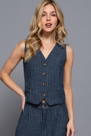Stripe Sleeveless Vest