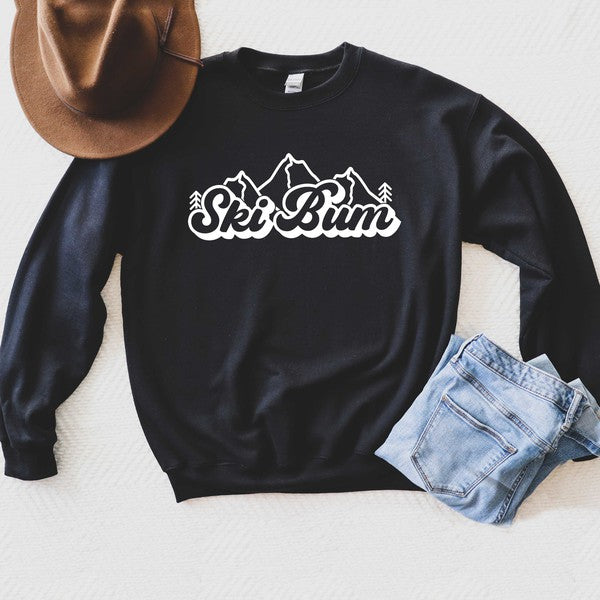 Ski Bum Mountains Graphic Sweatshirt