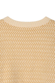 Herringbone Pattern Crew Neck Sweater