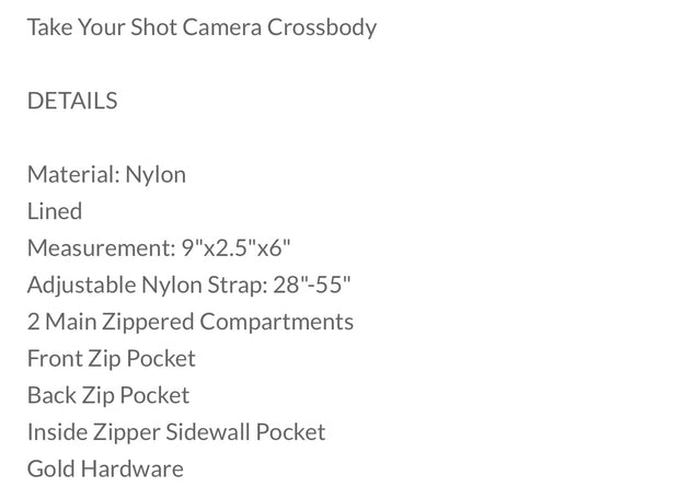 Camera Crossbody