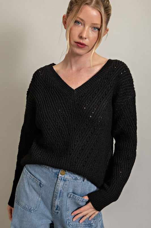 V Neck Cozy Knit