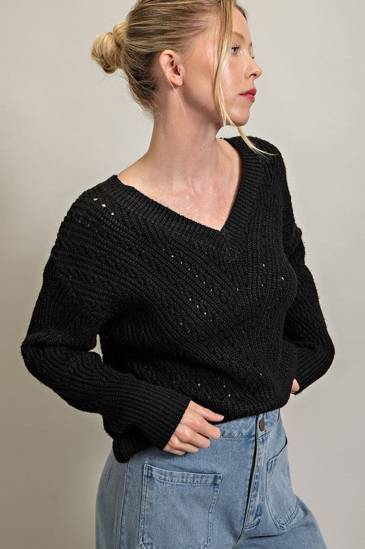 V Neck Cozy Knit