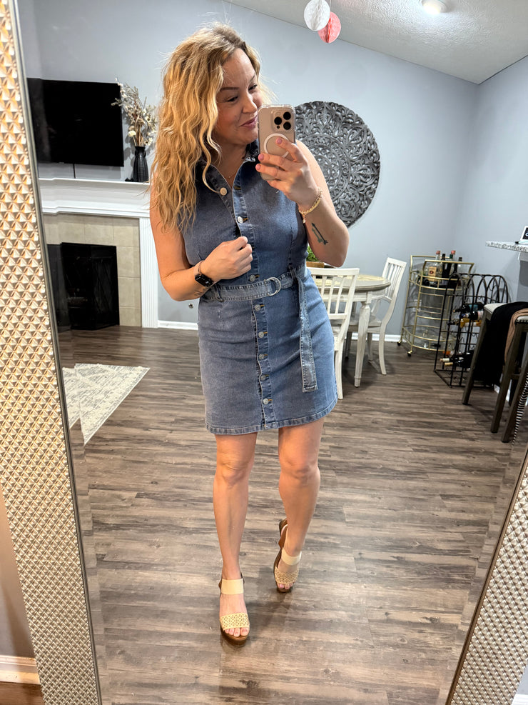 Sleeveless Denim Dress